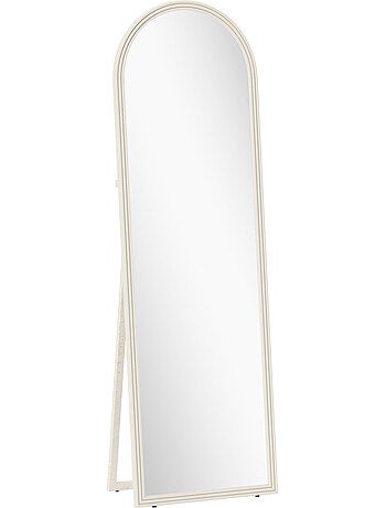 Miroir sur pied et mural pleine longueur 50 x 160 cm cadre pied effet pierre blanc
