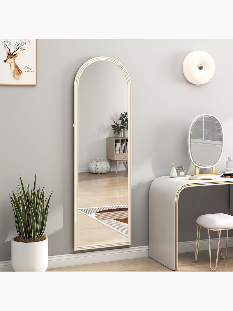 Miroir sur pied et mural pleine longueur 50 x 160 cm cadre pied effet pierre blanc Blanc Blanc - Kiabi