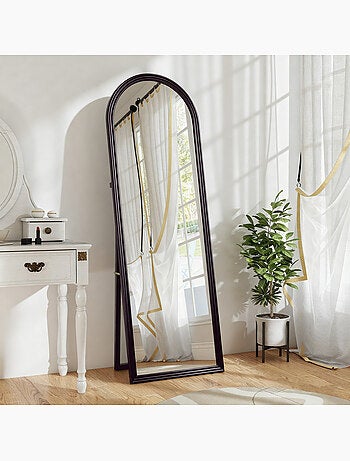 Miroir sur pied et mural pleine longueur 53 x 162 cm cadre pied effet bois
