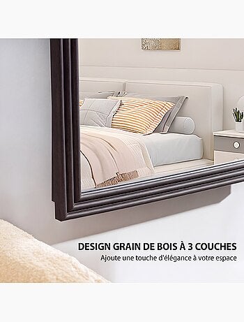 Miroir sur pied et mural pleine longueur 53 x 162 cm cadre pied effet bois