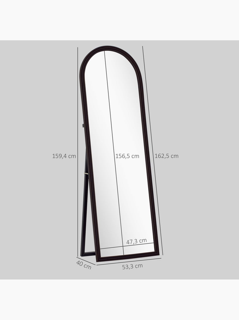 Miroir sur pied et mural pleine longueur 53 x 162 cm cadre pied effet bois Marron - Kiabi