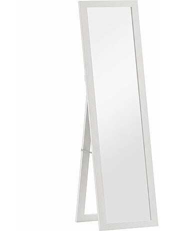 Miroir sur pied et mural rectangulaire aspect bois