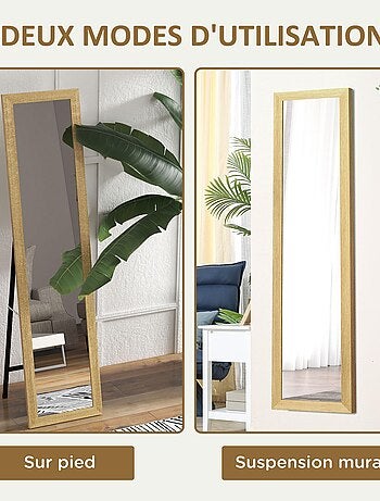 Miroir sur pied et mural rectangulaire