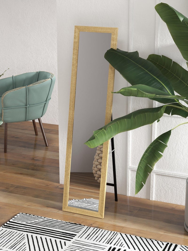 Miroir sur pied et mural rectangulaire Beige - Kiabi