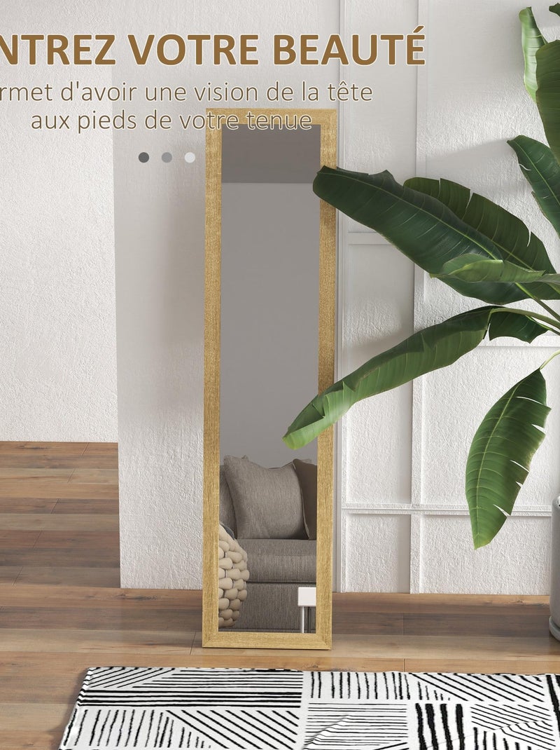 Miroir sur pied et mural rectangulaire Beige - Kiabi