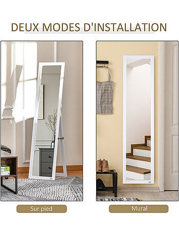 Miroir sur pied et mural rectangulaire