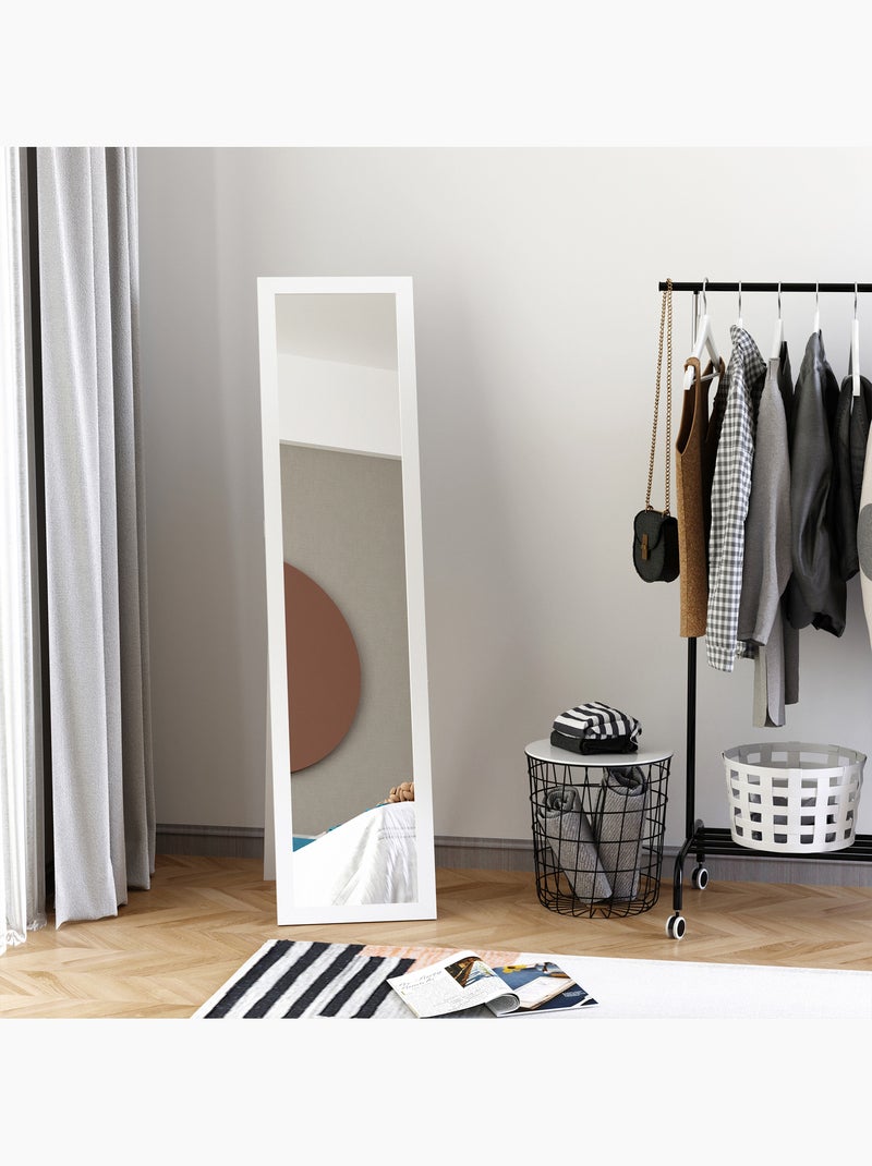 Miroir sur pied et mural rectangulaire Blanc Blanc - Kiabi
