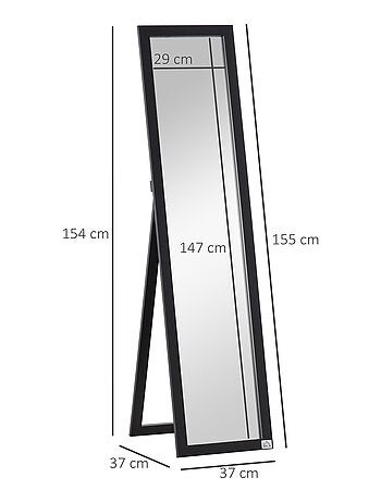 Miroir sur pied et mural rectangulaire
