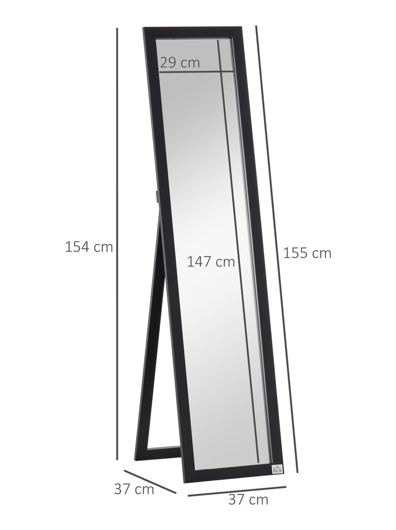 Miroir sur pied et mural rectangulaire Noir - Kiabi