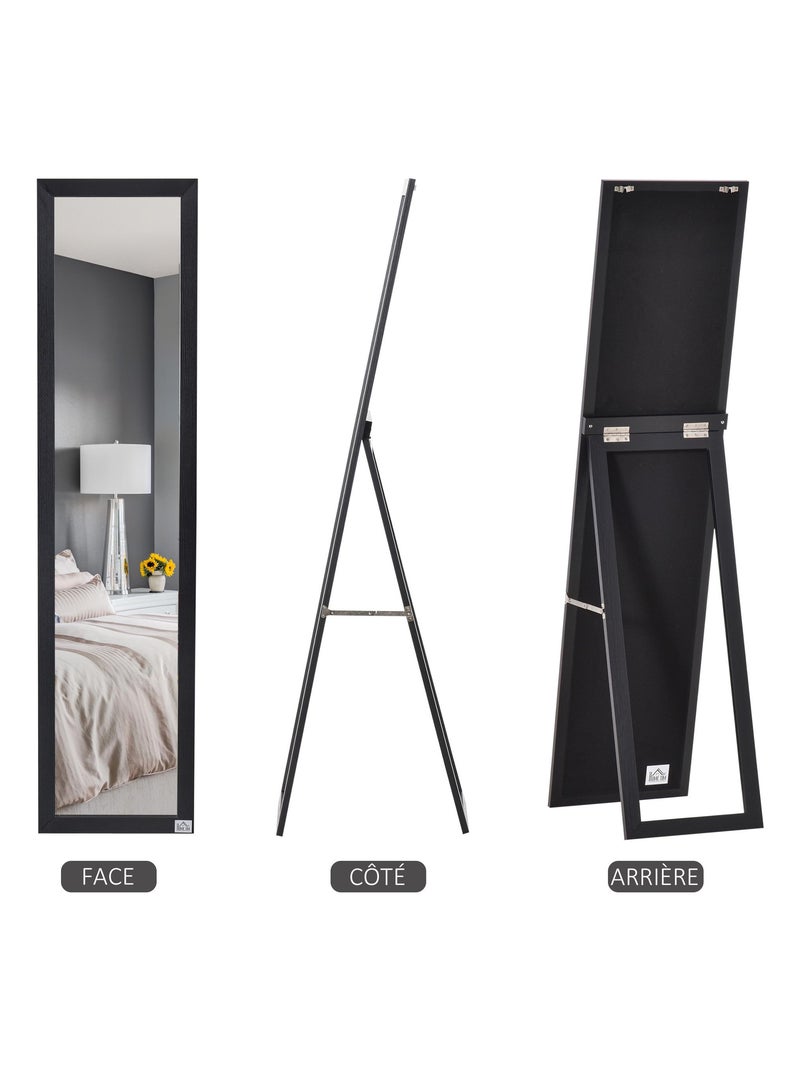 Miroir sur pied et mural rectangulaire Noir - Kiabi