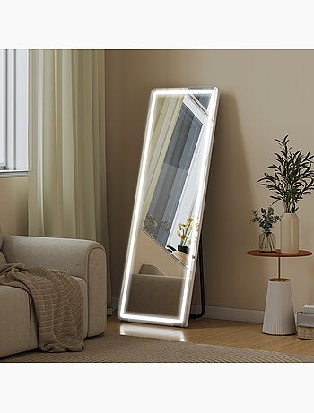 Miroir sur pied led 150 x 50 cm 3 couleurs réglables
