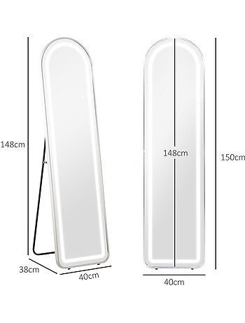 Miroir sur pied led