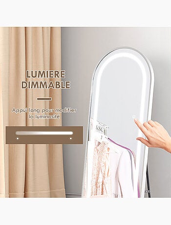 Miroir sur pied led
