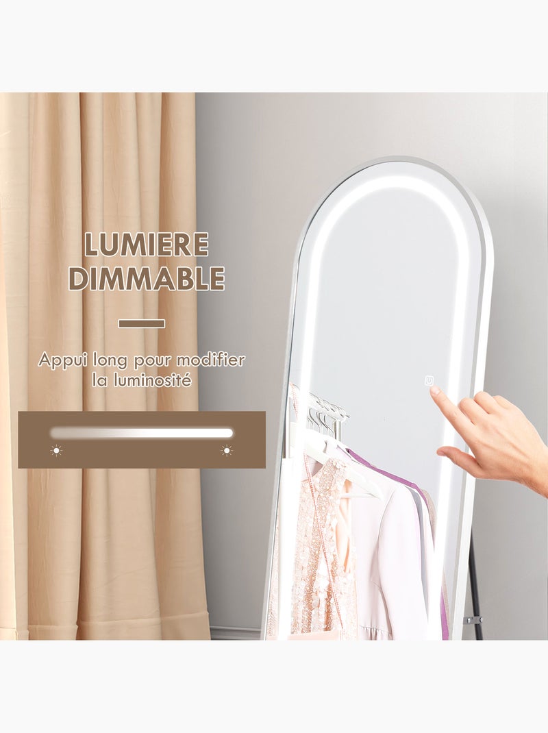 Miroir sur pied led Noir - Kiabi
