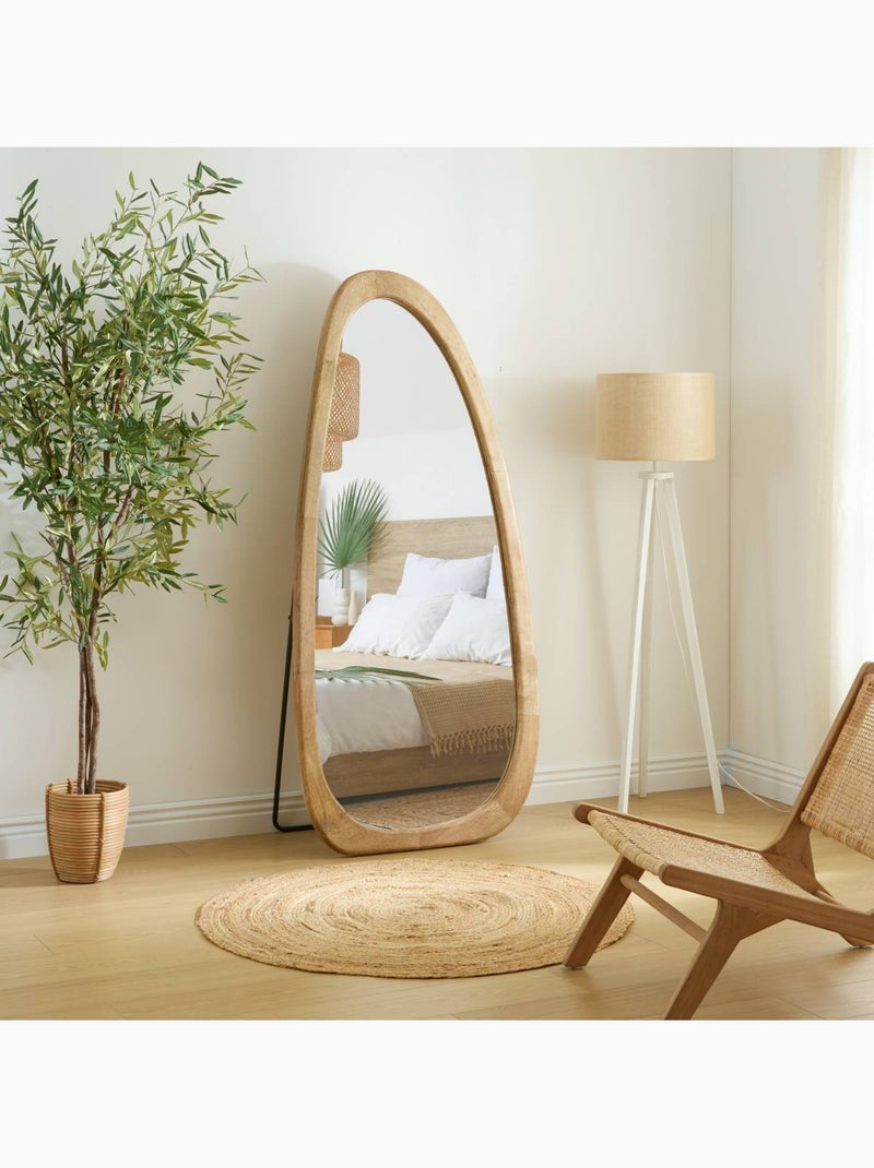 Miroir sur pied oblong en manguier STAN Marron - Kiabi