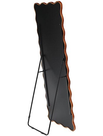 Miroir sur pied organique bois d'hévéa pied en acier 172cm cauline