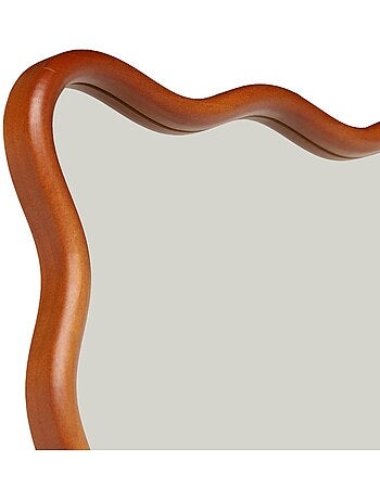 Miroir sur pied organique bois d'hévéa pied en acier 172cm cauline