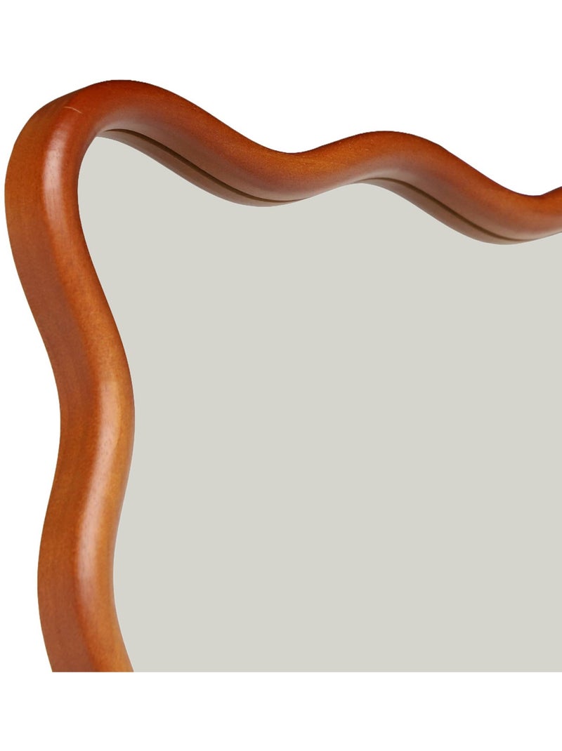 Miroir sur pied organique bois d'hévéa pied en acier 172cm cauline Marron foncé - Kiabi