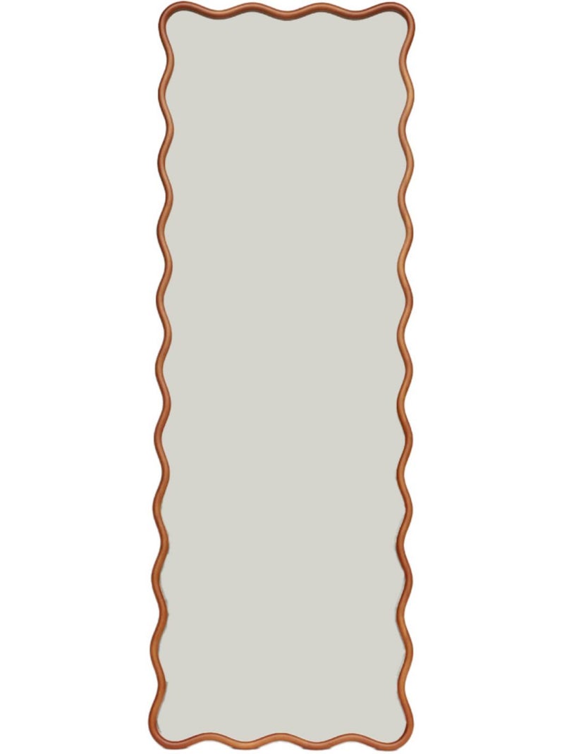 Miroir sur pied organique bois d'hévéa pied en acier 172cm cauline Marron - Kiabi