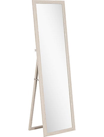 Miroir sur pied ou mural cadre effet travertin