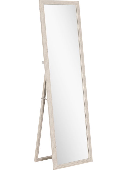 Miroir sur pied ou mural cadre effet travertin - Kiabi