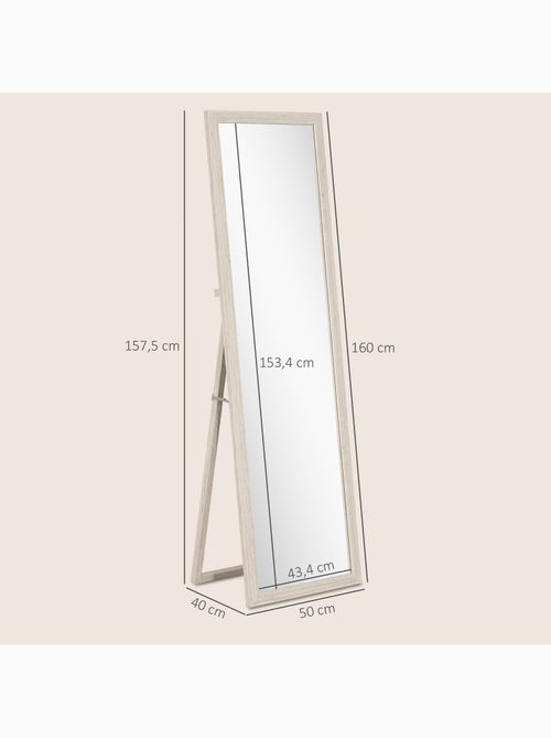 Miroir sur pied ou mural cadre effet travertin - Kiabi