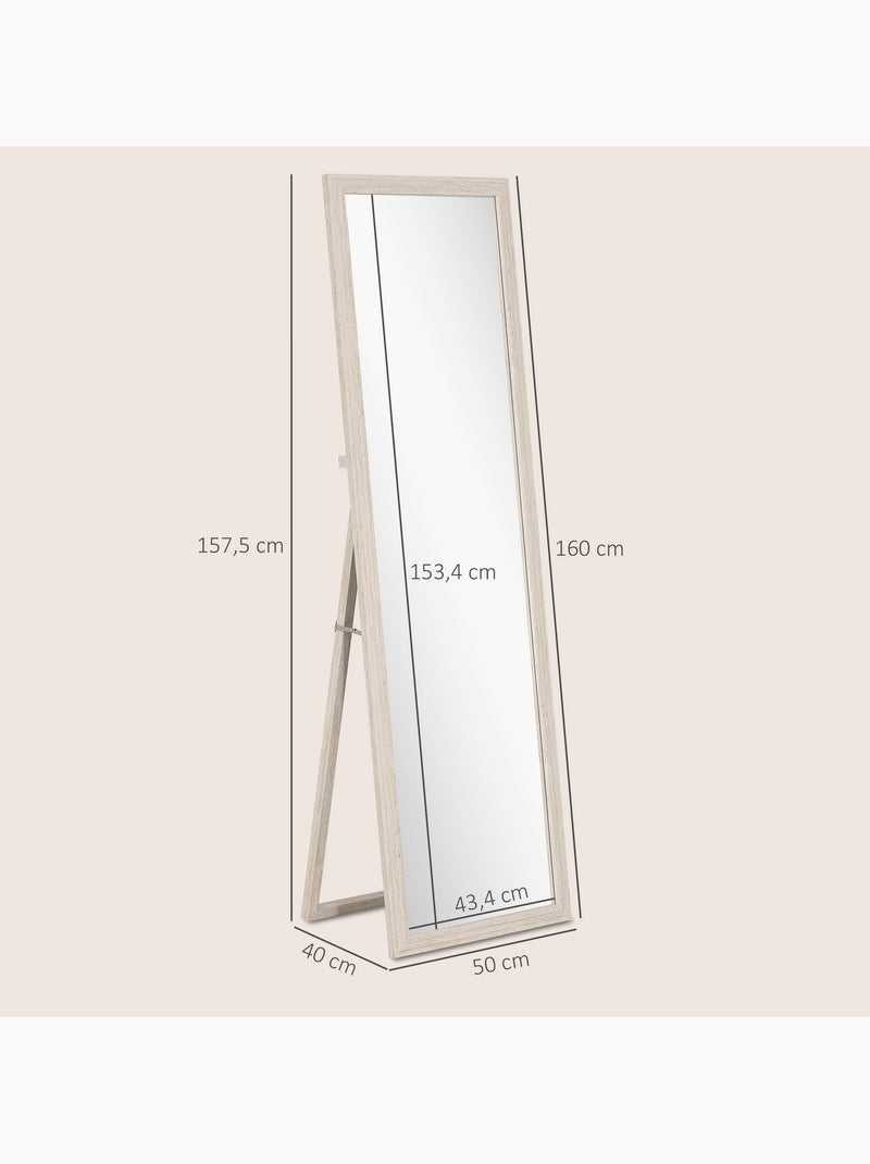 Miroir sur pied ou mural cadre effet travertin Beige - Kiabi