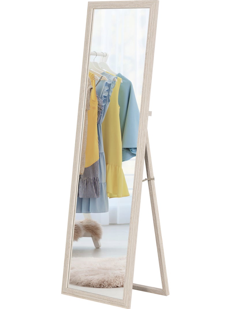 Miroir sur pied ou mural cadre effet travertin Beige - Kiabi