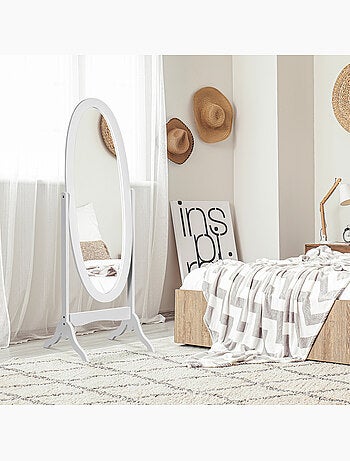 Miroir sur pied ovale