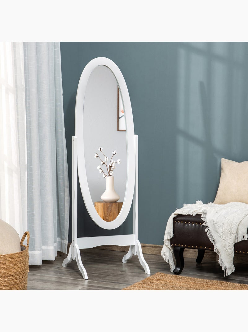 Miroir sur pied ovale Blanc Blanc - Kiabi