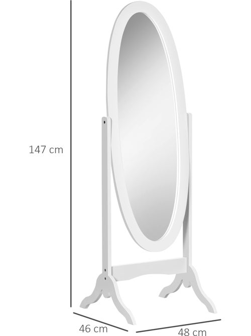 Miroir sur pied ovale - Kiabi