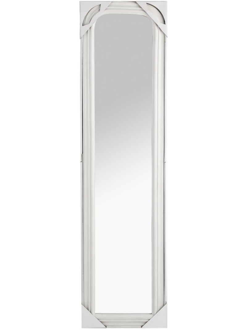 Miroir sur pied ovale en bois de paulownia ADELE Blanc - Kiabi