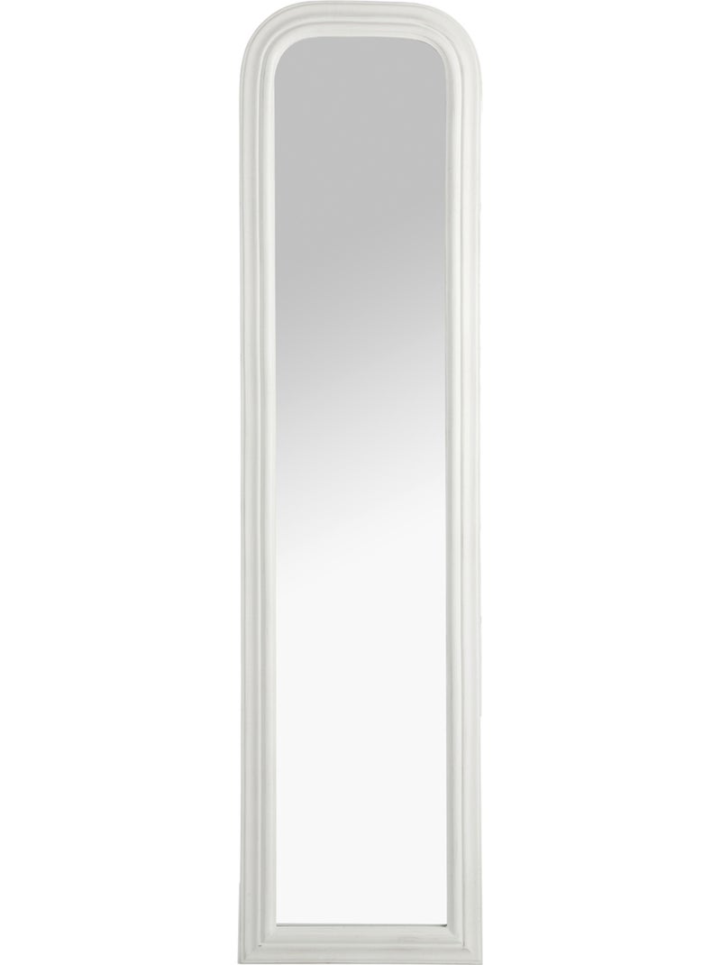 Miroir sur pied ovale en bois de paulownia ADELE Blanc - Kiabi