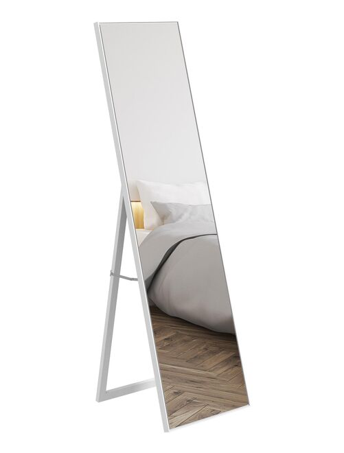 Miroir sur pied rectangulaire dim. 147H x 35l cm aspect bois - Kiabi