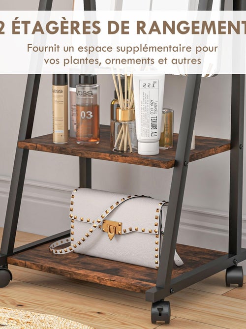 Miroir sur pied rectangulaire verre bois - Kiabi