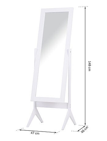 Miroir sur pied réglable
