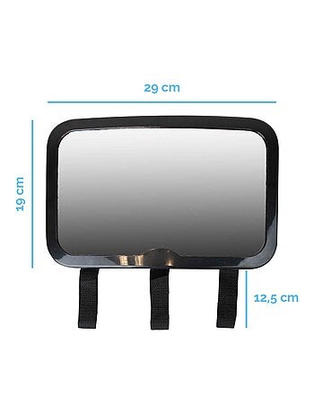 Miroir voiture pour bébé 2 en 1, sangles amovibles pour jouets ou accessoires - Monsieur Bébé