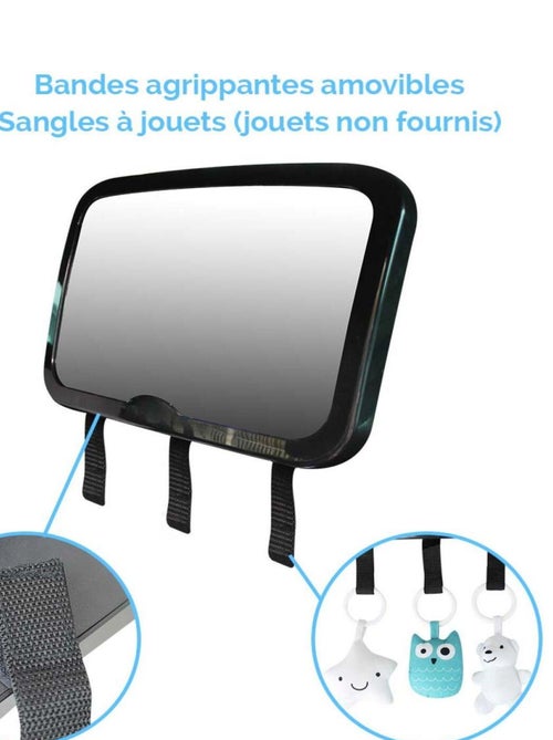 Miroir voiture pour bébé 2 en 1, sangles amovibles pour jouets ou accessoires - Monsieur Bébé - Kiabi