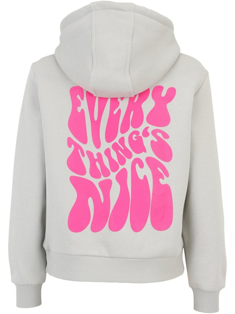 Miss Tee - Sweat à capuche EVERY THINGS NICE Gris moyen - Kiabi