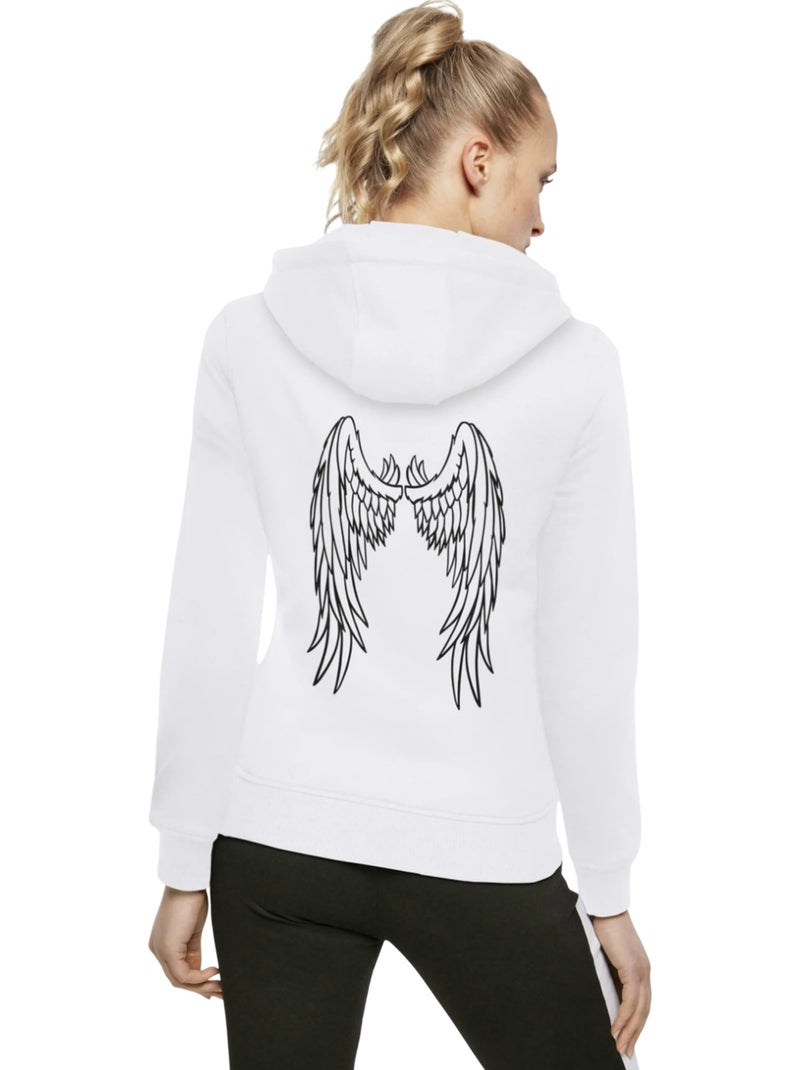 Miss Tee - Sweat à capuche motif/style ailes d'ange Blanc - Kiabi