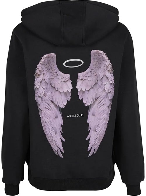 Miss Tee - Sweat à capuche motif/style imprimé au dos ANGELS CLUB - Kiabi Miss Tee - Sweat à capuche motif/style imprimé au dos ANGELS CLUB - Kiabi
