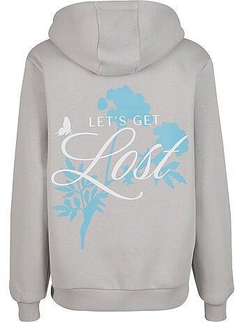 Miss Tee - Sweat à capuche motif/style imprimé au dos LOST FLOWERS