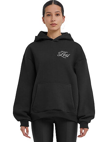 Miss Tee - Sweat à capuche motif/style imprimé au dos LOST FLOWERS
