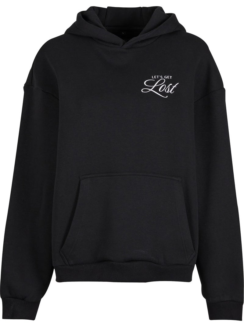 Miss Tee - Sweat à capuche motif/style imprimé au dos LOST FLOWERS Noir - Kiabi