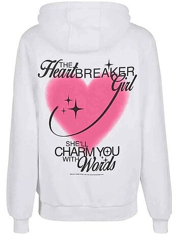 Miss Tee - Sweat à capuche motif/style imprimé au dos THE HEARTBREAKER GIRL