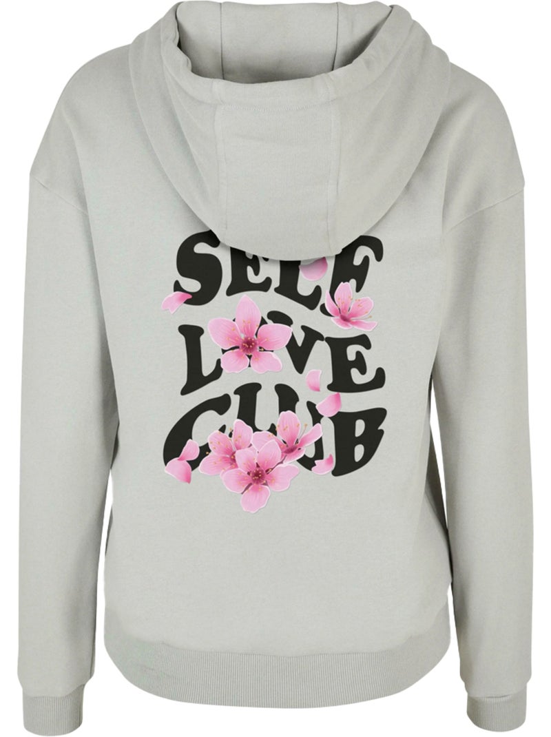 Miss Tee - Sweat à capuche SELF LOVE CLUB Gris moyen - Kiabi