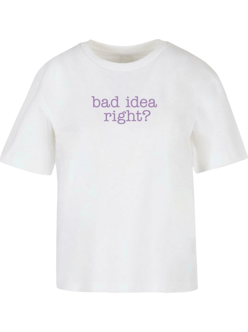 Miss Tee - T-shirt BAD IDEA Blanc - Kiabi