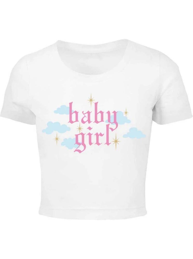 Miss Tee - T-shirt court BABY GIRL Blanc - Kiabi