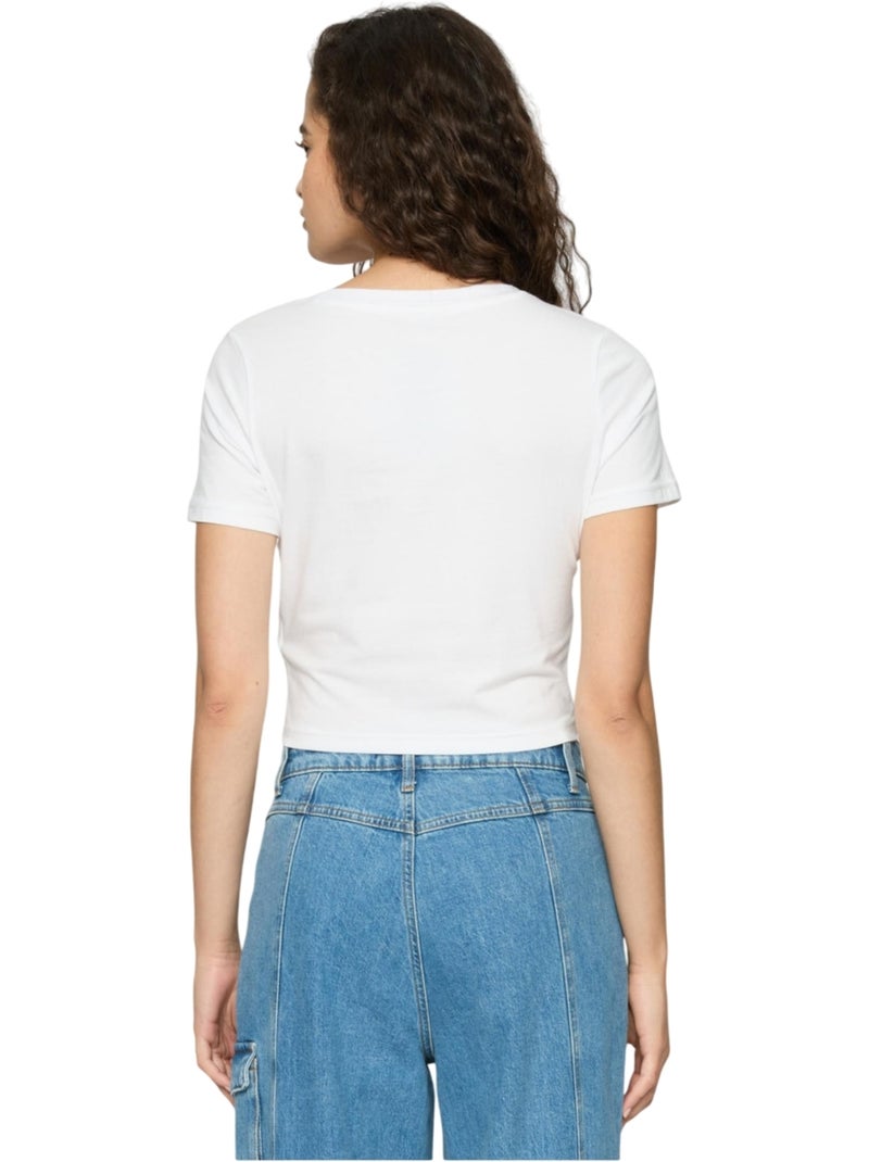 Miss Tee - T-shirt court BADGIRLS Blanc - Kiabi