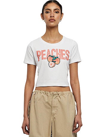Miss Tee - T-shirt court motif/style Pêche